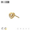 IMPLANT GRADE TITANIUM THREADLESS PUSH IN CZ DOUBLE HEART TOP PART